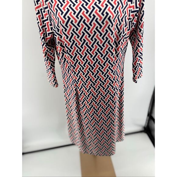 J. McLaughlin Women’s Catalina Cloth Dress Geometric Print 3/4 Sleeve Stretch S - Picture 4 of 8
